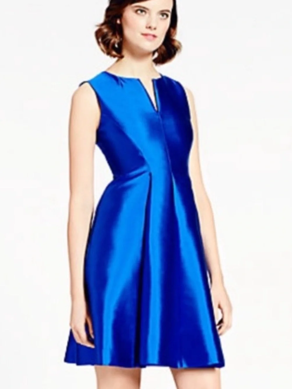 Kate Spade cosmicblue Charleen Sateen Fit And Flare Royal Blur Dress Sz 6